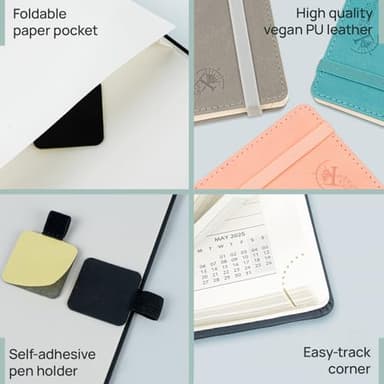 POPRUN Monthly Planner 2025-2026 (Large- 8.5" x 10.5" Soft Cover), 18-Month Calendar Book (Jul.2025-Dec.2026), Calendar Planner with Monthly Tabs & Pocket, 100 GSM Paper - Brown - Image 5