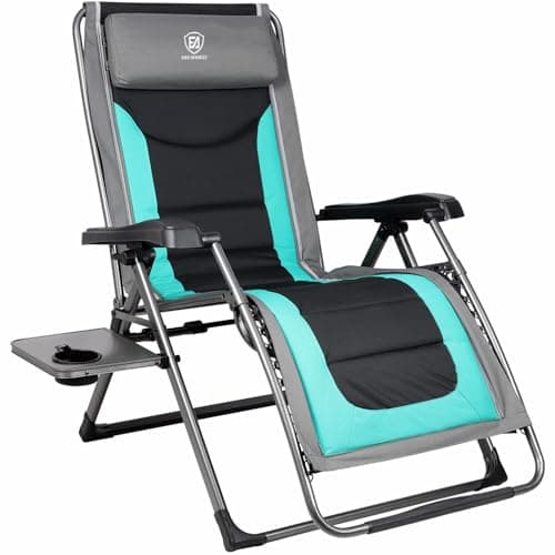 EVER ADVANCED Oversize XL Zero Gravity Recliner Padded Patio Lounger Chair with Adjustable Headrest Support 350lbs (Green) - Image 1