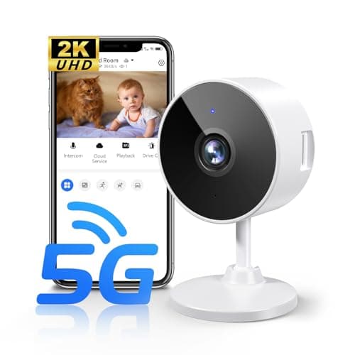 [5G & 2.4G] 2K Indoor Security Cameras for Home Security, AI Voice Change for 2-Way Talk, Motion Detection, Night Vision, 24/7 SD Recording/Cloud Storage, Baby Monitor/Dog/Pet Camera with Phone App - Image 1