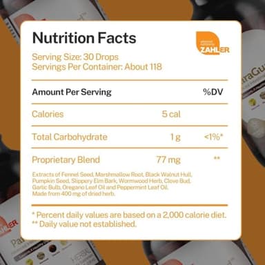 Zahler - ParaGuard Liquid Drops - Gut Health Supplement - Formula has Wormwood, Garlic Bulb, Pumpkin Seed, Clove & More - Natural Support for Humans - Certified Kosher (4 Oz) (4 oz., Drop) - Image 6