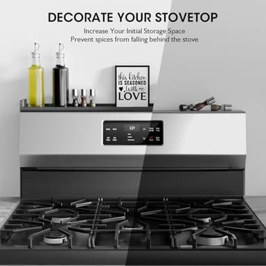 Bumusty 4X Strong Magnetic Shelf for Stove Top, 30" Adjustable Oven Shelf Spice Rack Over the Stove, Seasoning Organizer Kitchen Shelves, Matte Black - Image 4