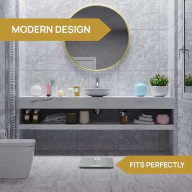 INEVIFIT Bathroom Scale, Highly Accurate Digital Bathroom Body Scale, Measures Weight up to 400 lbs. Includes Batteries - Image 6