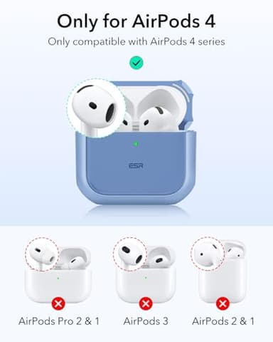 ESR for AirPods 4 Case, Compatible with AirPods 4th Generation Case (2024) (USB-C), Compatible with MagSafe, Drop Protection Cover with Lanyard, Magnetic Lid Lock, Orbit Hybrid Series, Blue - Image 2