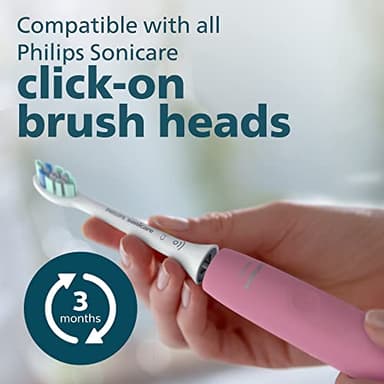 Philips Sonicare 4100 Rechargeable Electric Toothbrush, with Pressure Sensor, 2 Intensity Settings, SmarTimer and QuadPacer, 14-Day Battery Life, Deep Pink, Model HX3681/26 - Image 9