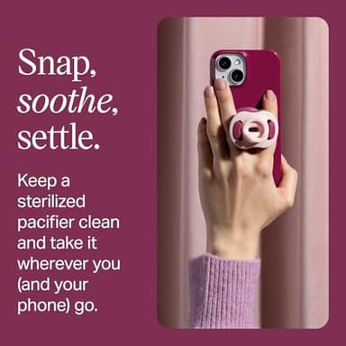 Tommee Tippee Limited Edition StayPut Pocket, Includes Ultra-Light StayPut Pacifier and Microwave Sterilizer Case, BPA-Free Silicone, 0-6 Months, Grape and Blush - Image 3