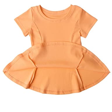 Little Girls Short Sleeve Swing Dress Kids A-Line Skater Twirl Summer Casual Dresses (Orange,4T) - Image 8