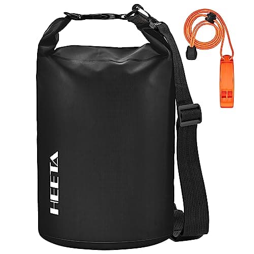 HEETA Waterproof Dry Bag for Women Men (Upgraded Version), Roll Top Lightweight Dry Storage Bag Backpack with Emergency Whistle for Travel, Swimming, Boating, Kayaking, Camping, Beach (Black, 40L) - Image 1