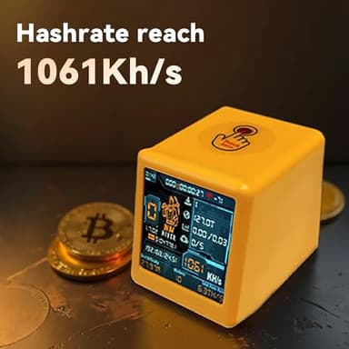 Nerdminer V2 NM Smart TV ESP32 BTC Solo Lottery Miner Lower Power Consumption Hashrate Reach 1060 KH/s Silent Desktop Clock (Yellow) - Image 7