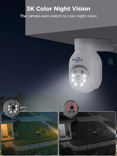 Hiseeu 5MP Wireless PTZ Security Camera System, Indoor Outdoor IP66 Waterproof WiFi Camera, 4K 10CH NVR, 2-Way Audio, Motion Detection Alarm, 24/7 Surveillance, 1TB Hard Drive (Plug-in Power Supply) - Image 6