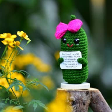 KALAWALK Funny 1 Pcs Crochet Gifts with Positive Affirmations Cards for Inspirational Novelty Good Luck Gifts and Party Decorations (KK-CKD04-RR_Bow) - Image 7