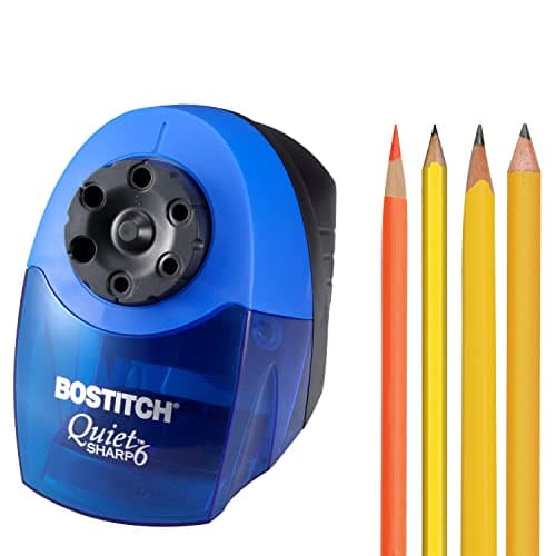 Bostitch Office QuietSharp 6 Electric Pencil Sharpener, Heavy Duty Classroom Sharpener, Size Selector with 6 Different Sizes, Perfect for Classroom and Homeschool Use, Blue - Image 1