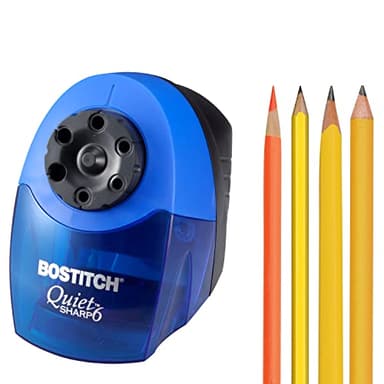 Bostitch Office QuietSharp 6 Electric Pencil Sharpener, Heavy Duty Classroom Sharpener, Size Selector with 6 Different Sizes, Perfect for Classroom and Homeschool Use, Blue - Image 1