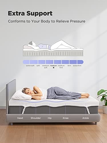 PERLECARE 3 Inch Gel Memory Foam Mattress Topper for Pressure Relief, Premium Soft Cooling Sleep, Non-Slip Design with Removable & Washable Cover, CertiPUR-US Certified - Queen - Image 6