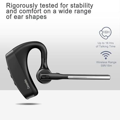Conambo Bluetooth Headset 5.2 with CVC8.0 Dual Mic Noise Cancelling Bluetooth Earpiece 16Hrs Talktime Wireless Headset for Truck Driver iPhone Android Cell Phones - Image 5