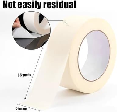 Masking Tape 2 Inch, 10 Pack White Masking Tape Bulk for General Purpose Use, 2 Inches X 55 Yards X 10 Rolls (550 Total Yards - Image 3