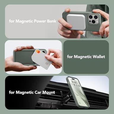 GONEZ for iPhone 14 Pro Case, Compatible with Magsafe, with Screen Protector + Camera Lens Protector, Soft Anti-Scratch Microfiber Lining, Shockproof Liquid Silicone Phone Cover, Calke Green - Image 5