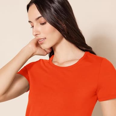 Amazon Essentials Women's Regular-Fit Short-Sleeve Crewneck T-Shirt, Pack of 2, Lavender/Tomato Red, X-Large - Image 5