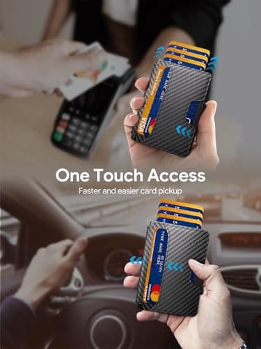 SEMORID Wallet for Men, Mens Wallet Minimalist Slim Wallet, RFID Blocking Smart Pop Up Wallet with Money Clip & ID Window, Metal Compact Wallet, Aluminum Credit Card Holder Wallet - Image 2