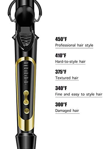 LANVIER 1.25 Inch Curling Iron, Extra Long Barrel 1 1/4 Inch Curling Iron for Long Hair up to 450F, Worldwide Dual Voltage Hair Curler for Traveling, Hair Waving Style Tool Black - Image 6