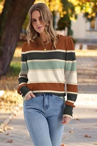 XIEERDUO Business Casual Outfits for Women Fall Fashion 2025 Long Sleeve Button Down Shirts Dressy Sweaters Holiday Vacation Loose Clothes L - Image 4