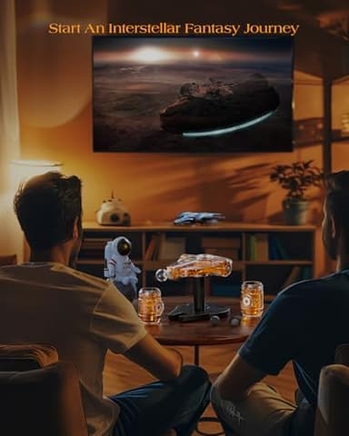 Kollea Birthday Gifts for Men Dad, Galaxy Spaceship Whiskey Decanter Sets for Men, Spacecraft Limited Edition, 2 Funny Shot Glasses, Unique Guys Brother Gift Idea, Liquor Decanter for Bar, Anniversary - Image 6