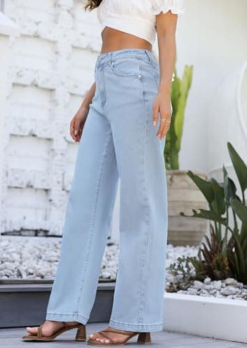 ETTELO Womens Jeans High Waisted Straight Leg Loose Stretchy Lightweight Tummy Control Trendy Jeans for Women 2025 - Image 4