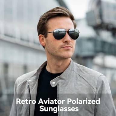 Polarized Aviator Sunglasses for Men Women Retro Style 100% UV Protection Sun glasses Lightweight Metal Frame Trendy Shades - Image 2