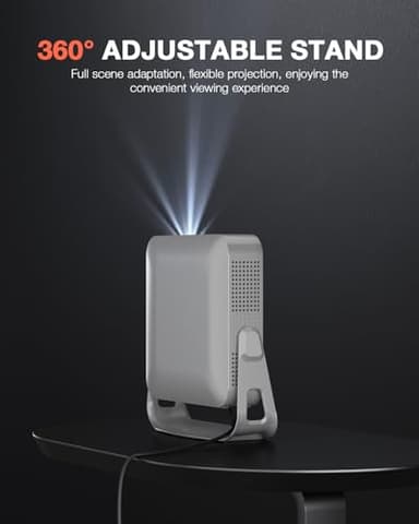 【Netflix-Licensed Projector & Native 1080P】Thinnest 3.36" Smart Mini Projector with WiFi and Bluetooth, Auto Focus & Keystone Portable Outdoor Projector, VOPLLS 4K Support Home Movie Projector - Image 5