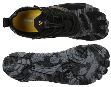 WHITIN Men's Trail Running Shoes Minimalist Barefoot Five Fingers Wide Toe Box Size 10 Gym Workout Fitness Zero Drop Minimus FiveFingers Black 43 - Image 6