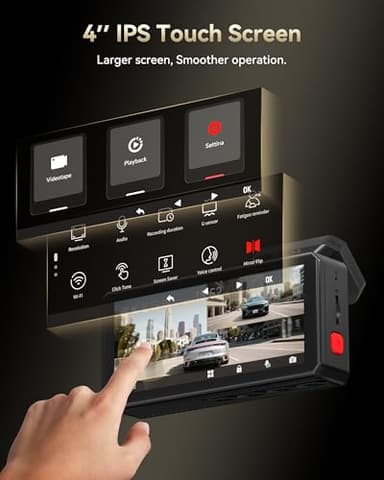 REDTIGER F77 4K+4K Dash Cam Front and Rear, Dual STARVIS 2 IMX678 HDR, Built-in 128GB eMMC, Voice Control Dash Camera for Cars with 5.8GHz WiFi, 4'' Touch Screen, GPS, Night Vision, 24H Parking Mode - Image 7