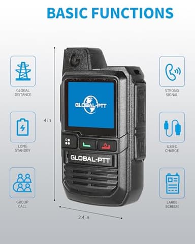 globalptt 2-Pack Global Walkie Talkies with Sim Cards - Handheld PoC Two Way Radios Unlimited Range - Rechargeable PTT Push to Talk Over Cellular Radio Long Range (G0) - Image 7