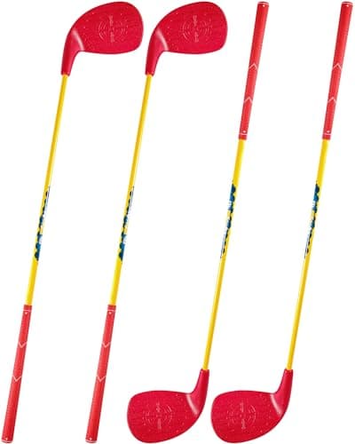 4 Pack Red Golf Clubs with 5” x 3.5” Oversized Heads and 36” Lightweight Carbon Shaft Perfect for Outdoor Yard Games - Image 1