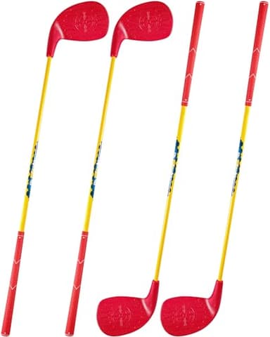 4 Pack Red Golf Clubs with 5” x 3.5” Oversized Heads and 36” Lightweight Carbon Shaft Perfect for Outdoor Yard Games - Image 1