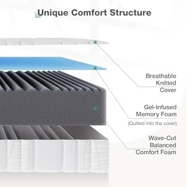 Novilla Full Mattress, 10 Inch Memory Foam Mattress Full with Bamboo Charcoal Foam for Cool Sleep & Pain Relief & Motion Isolating, Full Size Mattresses in a Box, Medium Firm - Image 2