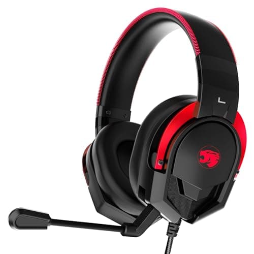 IMYB A88 Gaming Headset with Microphone, Stereo Wired Noise Cancelling Over-Ear Headphones with Mic for Pc, Ps5, Xbox One Series X/s, Ps4, Computer, Laptop, Mac, Nintendo, Gamer (Red) - Image 1