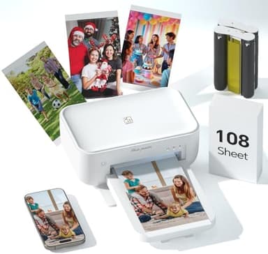 HPRT 4x6 Photo Printer with 108 Sheets & 2 Ribbons, Portable Picture Printer for iPhone & Android Smartphones, Instant Phone Photo Printer, Dye Sublimation, Home Use, Ideal Gift, White - Image 2