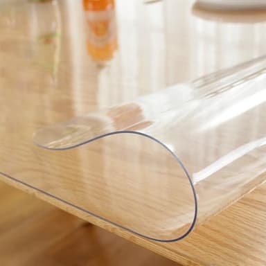 LovePads Clear Desk Mat 30 x 60 Inch, 2mm Thick Clear Table Protector, Waterproof Plastic Table Cover Protector, Vinyl Desk Cover Desk Pad for Desktop, Coffee & Dining Tabletop - Image 8