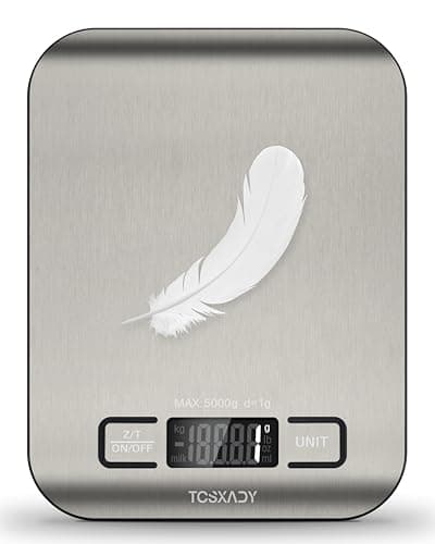 Tcsxady Food Scale, 11lb Digital Kitchen Scale with 6 Units LCD Display and Tare Function,Compact Design for Baking,Healthy Cooking,Meal Prep, 304 Stainless Steel - Image 1