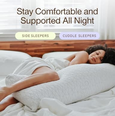 Coop Home Goods Original Adjustable Body Pillow, 20x54 Long Pillow for Back, Shoulder, Hip and Knee Support, Side Sleeper Body Pillows for Adults with Memory Foam & Washable Cover - Image 6