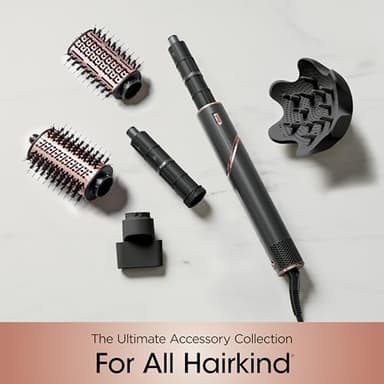 Shark Hair Dryer | FlexStyle Hair Styling System | Portable & Powerful Blow Dryer Brush | Hair Curler & Volumizer | 6 Styling Tools Included | Best for All Hair Types | Black | HD440BK - Image 13