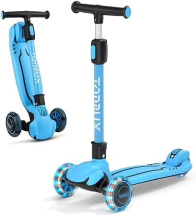 TONBUX Kids Scooter, Light Up 3 Wheel Kick Scooters for Kids 3-12, Folding Scooters with Adjustable Height - Toddler Scooter Lean-to-Steer & Widen Anti-Slip Deck - Image 3