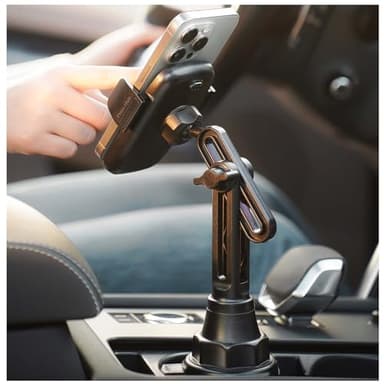 LISEN Cup Phone Holder for Car [Upgraded Version] Long Neck 360° Adjustable Car Accessories for Women Thick Cases Friendly for iPhone 16e 16 15 14 13 Pro Max Samsung S25 All 4-7'' Phone, LUXURY Sliver - Image 1