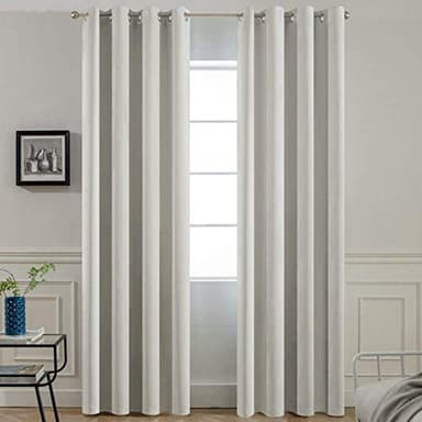 Yakamok Room Darkening Thermal Insulated Light Blocking Blackout Curtains, 2 tie Backs Included(52Wx84L,Light Beige,2 Panels) - Image 3