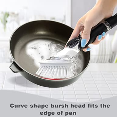 Brush Refills for OXO Dish Brush - 6 Pack Dish Brush Cleaning Soap Dispensing Head Replacement for Scrubber (White) - Image 2