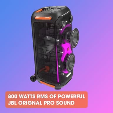 JBL PartyBox 710 -Party Speaker with Powerful Sound, Built-in Lights and Extra Deep Bass, IPX4 Splash Proof, App/Bluetooth Connectivity, Made for Everywhere a Handle Wheels (Black) - Image 3