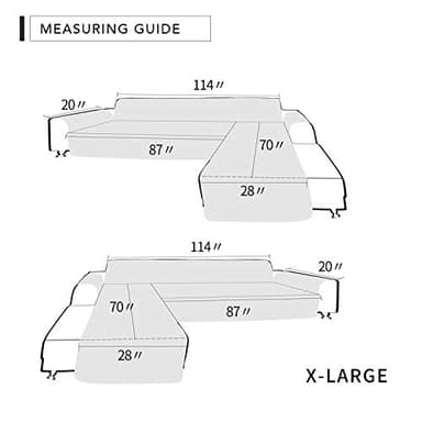 Easy-Going Sectional Couch Covers L Shape Reversible Sofa Slipcover Chaise Lounge Cover Furniture Protector Cover for Pets Dog Cat (X-Large, Dark Gray) - Image 7