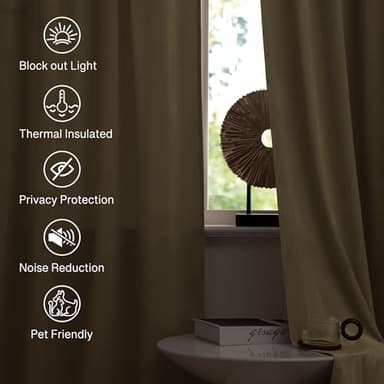 StangH Ivory White Velvet Curtains - Short Curtains 63 inches Length for Kitchen, Sound Reducing Privacy Protect Drapes for Office/Study Room, W52 x L63, Ivory, 2 Panels - Image 5