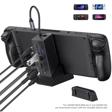 JSAUX Docking Station Compatible with ROG Ally X/ROG Ally/Steam Deck/Legion Go/Legion Go S, 6-in-1 ROG Ally X Dock with HDMI 4K@120Hz, Gigabit Ethernet, USB A & USB C 3.2 Gen 1, 100W Charging - HB0609 - Image 2