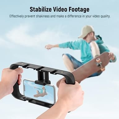 NEEWER Mobile Phone Video Rig, Mobile Phone Grip Stabiliser Cage with Cold Shoe and 1/4 Inch Thread, Video Recording Film Rig, Compatible with iPhone 16 15 Pro Max Plus 14 13 Mini X XS Max XR - Image 2