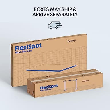 FLEXISPOT EN1 One-Piece Standing Desk 55 x 28 Inches Stand Up Desk Workstation Home Office Computer Height Adjustable Desk (White Frame + Marble Gray Top, 2 Packages) - Image 9